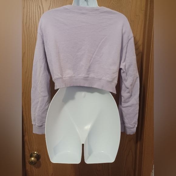 Lilac Purple Cropped Sweatshirt - Picture 5 of 6